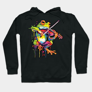 Frog Playing Violin Hoodie